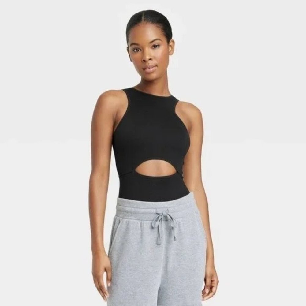 Women's Cut Out Bodysuit - Colsie™ Black size Small